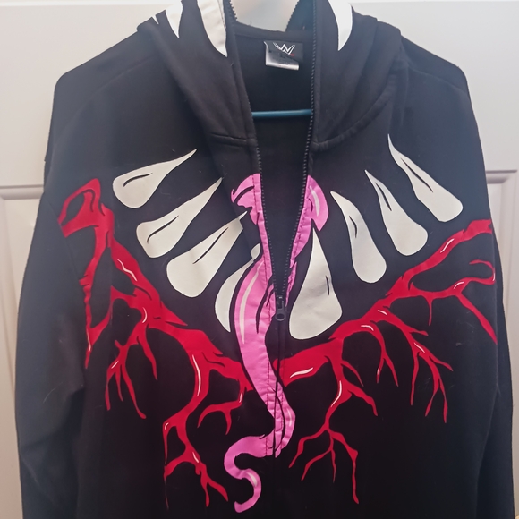 WWE Black and Red Zip Up Sweater - Picture 2 of 12